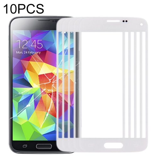 10 PCS Front Screen Outer Glass Lens for Samsung Galaxy S5 mini (White)