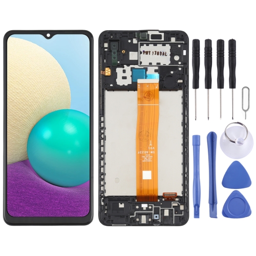 Original LCD Screen and Digitizer Full Assembly with Frame for Samsung Galaxy A02 SM-A022