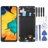 OLED Material LCD Screen and Digitizer Full Assembly with Frame for Samsung Galaxy A30 SM-A305 (Black)