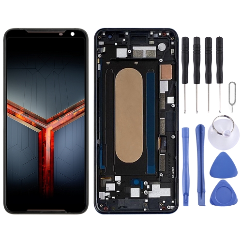 LCD Screen and Digitizer Full Assembly with Frame for Asus ROG Phone II ZS660KL(Black)