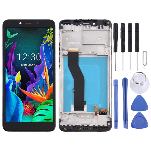 LCD Screen and Digitizer Full Assembly With Frame for LG K20 (2019) LM-X120EMW LMX120EMW LM-X120(Black)