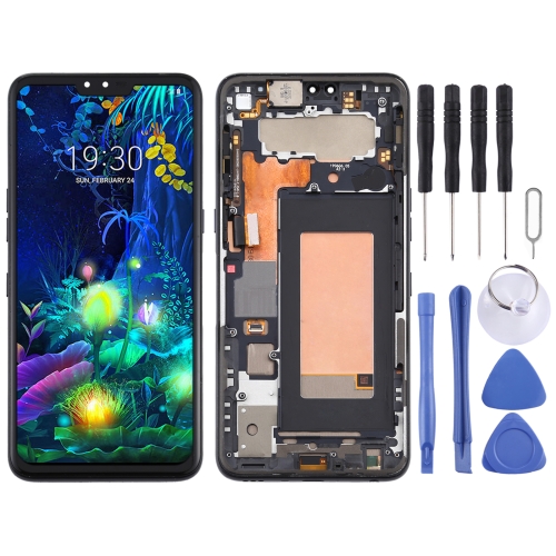 LCD Screen and Digitizer Full Assembly With Frame for LG V50 ThinQ 5G LM-V500 LM-V500N LM-V500EM LM-V500XM LM-V450PM LM-V450(Black)