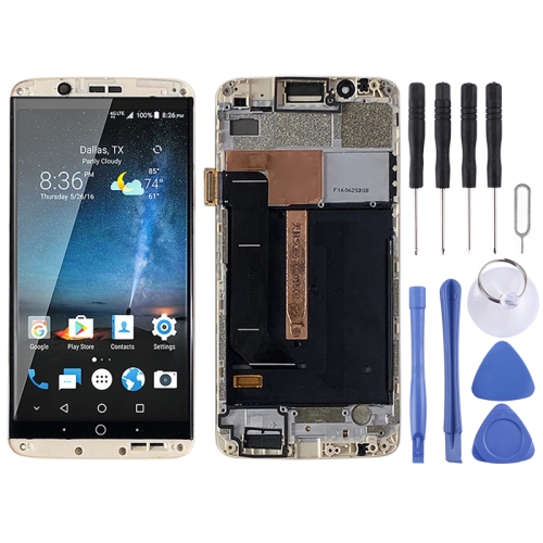 AMOLED Material LCD Screen and Digitizer Full Assembly With Frame for ZTE Axon 7 A2017 A2017U A2017G(Gold)