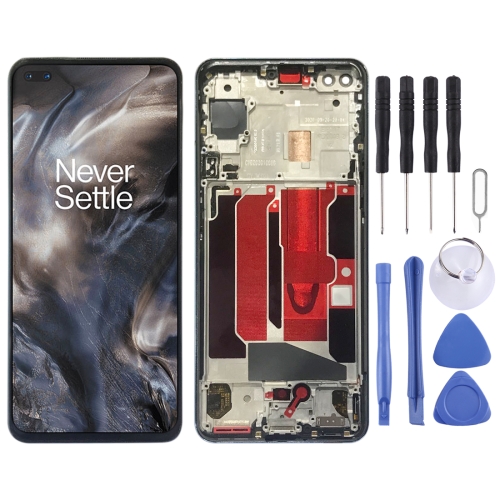LCD Screen and Digitizer Full Assembly with Frame for OnePlus Nord(Blue)