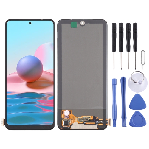 Original AMOLED Material LCD Screen and Digitizer Full Assembly for Xiaomi Redmi Note 10 M2101K7AI