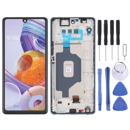 LCD Screen and Digitizer Full Assembly with Frame for LG Stylo 6 / K71 LMQ730TM LM-Q730TM LMQ730HA LM-Q730HA(Blue)