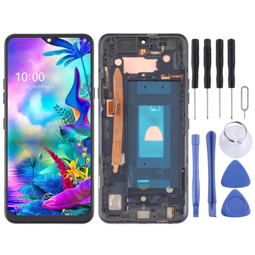 LCD Screen and Digitizer Full Assembly with Frame for LG G8X ThinQ LMG850EMW LM-G850 (Black)