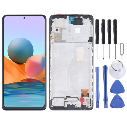 OLED Material LCD Screen and Digitizer Full Assembly With Frame for Xiaomi Redmi Note 10 Pro / Redmi Note 10 Pro (India) / Redmi Note 10 Pro Max (4G) M2101K6G M2101K6R M2101K6P M2101K6I
