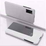 For OPPO Reno 4 Pro Plated Mirror Horizontal Flip Leather Case with Holder(Silver)