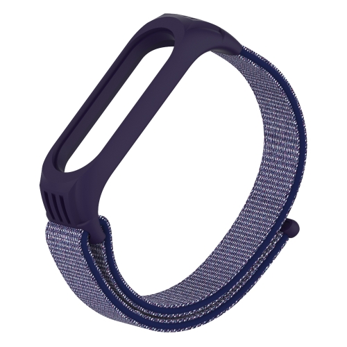 For Xiaomi Mi Band 5/4/3 Universal Texture Protective Case + Hook and Loop Fastener Strap(Midnight Blue)