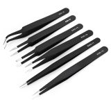 6 in 1 Stainless Steel Anti Static Tweezers Set