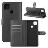 For Xiaomi Redmi 9C Litchi Texture Horizontal Flip Protective Case with Holder & Card Slots & Wallet(Black)