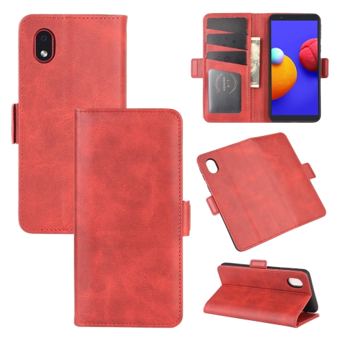 For Samsung Galaxy A01 Core / M01 Core Dual-side Magnetic Buckle Horizontal Flip Leather Case with Holder & Card Slots & Wallet(Red)