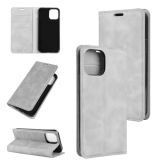 For iPhone 12 mini Retro-skin Business Magnetic Suction Leather Case with Holder & Card Slots & Wallet(Grey)