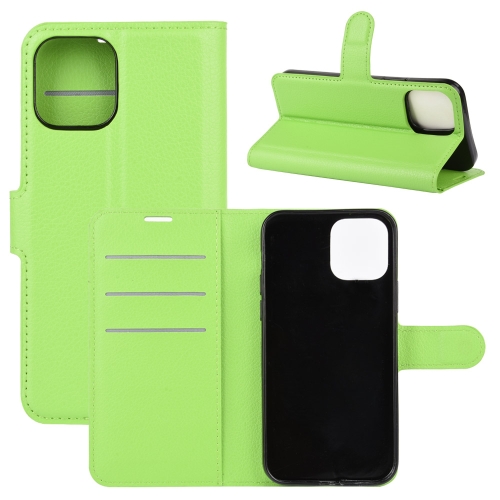 For iPhone 12 mini Litchi Texture Horizontal Flip Protective Case with Holder & Card Slots & Wallet(Green)
