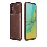 For OPPO A53 (2020) Carbon Fiber Texture Shockproof TPU Case(Brown)