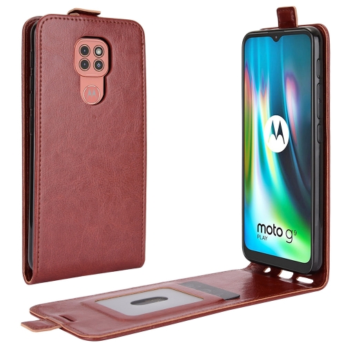 For Motorola Moto G9 / G9 Play R64 Texture Single Vertical Flip Leather Protective Case with Card Slots & Photo Frame(Brown)