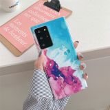 For Samsung Galaxy A71 4G Ocean Wave Coral IMD Glossy Marble Phone Case(Purple SD5)