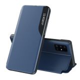 For Galaxy  Note 20 Ultra Side Display Magnetic Shockproof Horizontal Flip Leather Case with Holder(Blue)