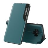 For Samsung Galaxy Note 9 Side Display Magnetic Shockproof Horizontal Flip Leather Case with Holder(Green)