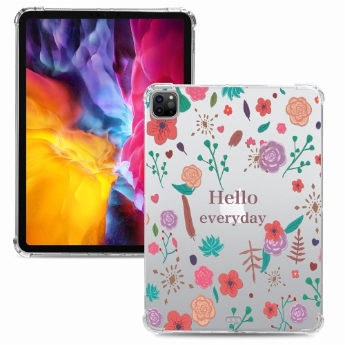 For iPad Pro 11 inch （2021）/（2020） Colored Drawing Four-Corners Shockproof TPU Case(Hello Everyda)