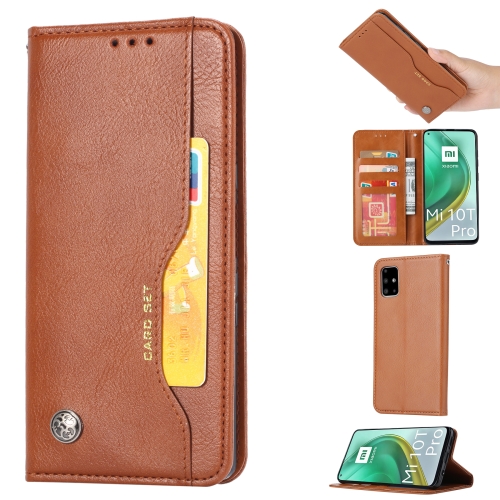 For Xiaomi Mi 10T / Mi 10T Pro Knead Skin Texture Horizontal Flip Leather Case with Photo Frame & Holder & Card Slots & Wallet(Brown)