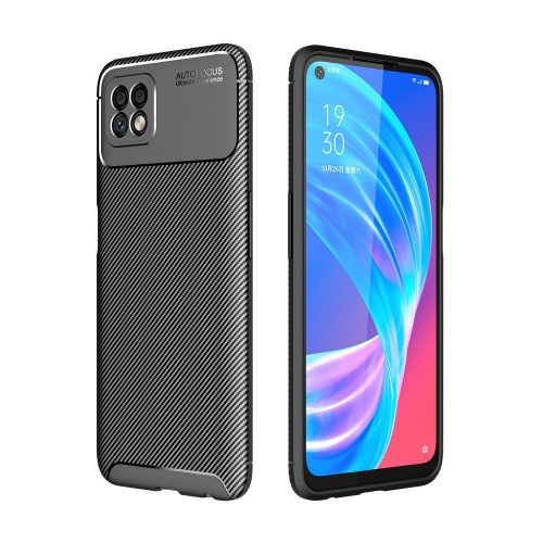 For OPPO A73 Carbon Fiber Texture Shockproof TPU Case(Black)