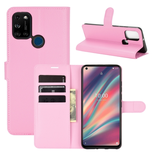 For WIKO View 5 Litchi Texture Horizontal Flip Protective Case with Holder & Card Slots & Wallet(Pink)