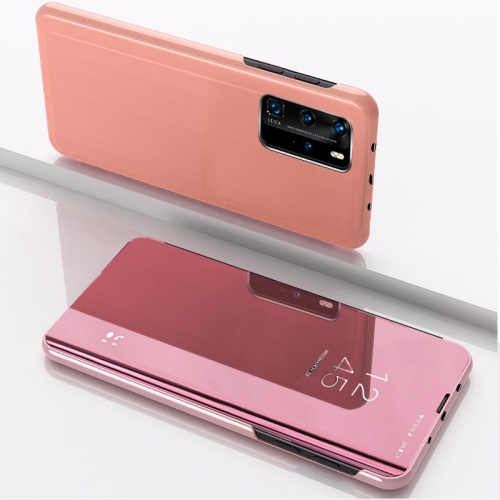 For Xiaomi Mi 10T/10T Pro Plated Mirror Horizontal Flip Leather Case with Holder(Rose Gold)