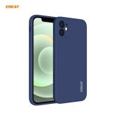 For iPhone 12 Hat-Prince ENKAY ENK-PC068 Liquid Silicone Straight Edge Shockproof Protective Case(Navy Blue)