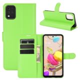 For LG K42 Litchi Texture Horizontal Flip Protective Case with Holder & Card Slots & Wallet(Green)