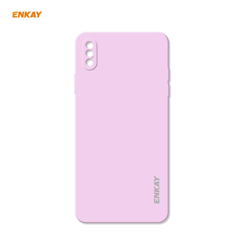 ENKAY ENK-PC072 Hat-Prince Liquid Silicone Straight Edge Shockproof Protective Case For iPhone XS Max(Purple)