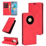 For Huawei Mate 40 Pro Retro-skin Business Magnetic Suction Leather Case with Holder & Card Slots & Wallet(Red)