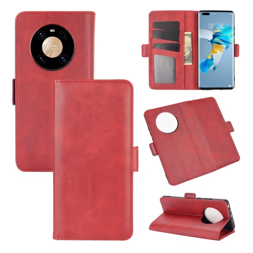 For Huawei Mate 40 Pro Dual-side Magnetic Buckle Horizontal Flip Leather Case with Holder & Card Slots & Wallet(Red)
