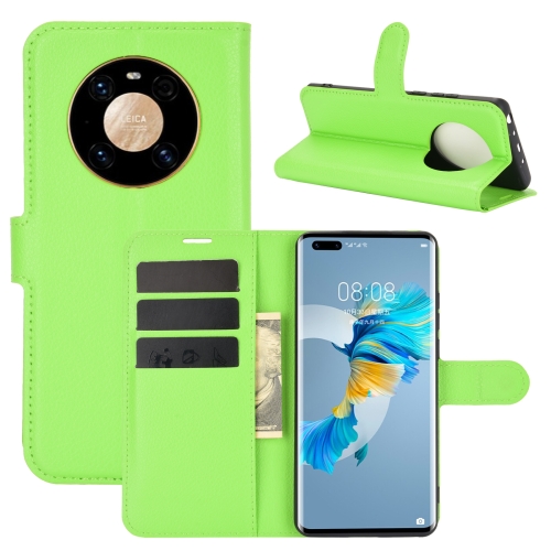 For Huawei Mate 40 Pro Litchi Texture Horizontal Flip Protective Case with Holder & Card Slots & Wallet(Green)