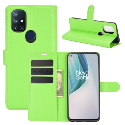 For OnePlus Nord N10 5G Litchi Texture Horizontal Flip Protective Case with Holder & Card Slots & Wallet(Green)