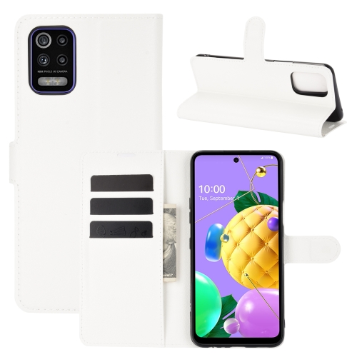 For LG K52 Litchi Texture Horizontal Flip Protective Case with Holder & Card Slots & Wallet(White)