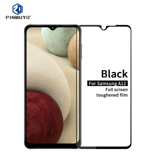For Samsung Galaxy A12 PINWUYO 9H 2.5D Full Screen Tempered Glass Film(Black)
