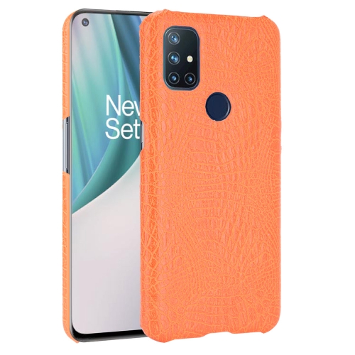 For OnePlus Nord N10 Shockproof Crocodile Texture PC + PU Case(Orange)