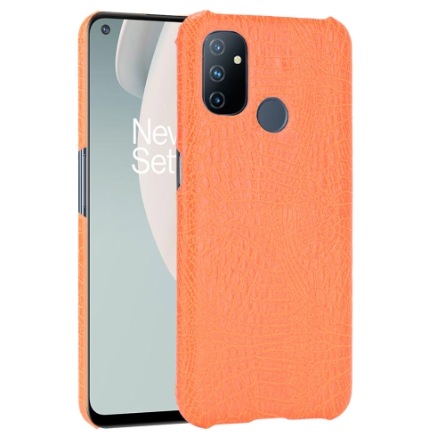 For OnePlus Nord N100 Shockproof Crocodile Texture PC + PU Case(Orange)