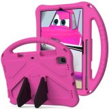 For Galaxy Tab A7 10.4 (2020) T500 EVA Flat Anti Falling Protective Case Shell with Holder(Rosered)