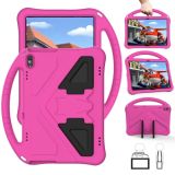 For Huawei MediaPad T5 10.1 EVA Flat Anti Falling Protective Case Shell with Holder(RoseRed)