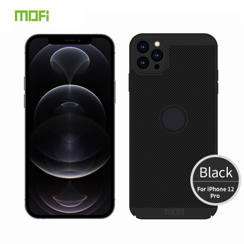 MOFi Honeycomb Texture Breathable PC Shockproof Protective Back Cover Case For iPhone 12 Pro(Black)