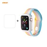 For Apple Watch Series 6/5/4/SE 44mm ENKAY Hat-Prince 2 in 1 Rainbow Silicone Watch Band + 3D Full Screen PET Curved Hot Bending HD Screen Protector Film(Color 1)