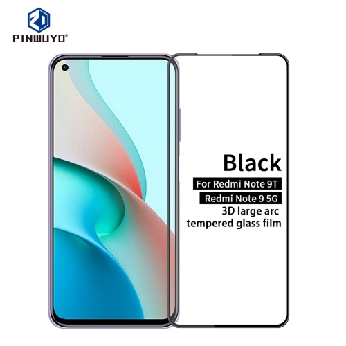 For Xiaomi Redmi Note 9T / Note 9 5G PINWUYO 9H 3D Curved Full Screen Explosion-proof Tempered Glass Film(Black)
