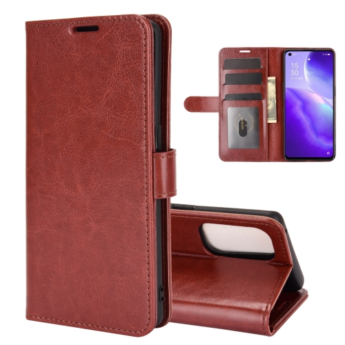 For OPPO Reno 5 5G R64 Texture Single Horizontal Flip Protective Case with Holder & Card Slots & Wallet& Photo Frame(Brown)