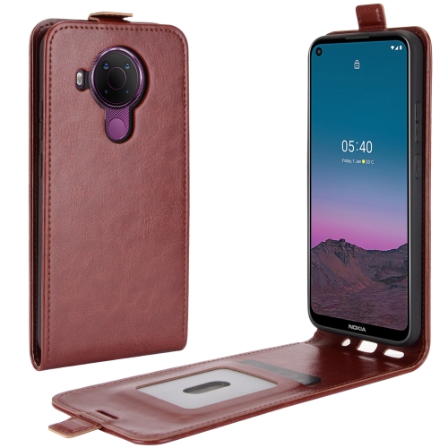For Nokia 5.4 R64 Texture Single Vertical Flip Leather Protective Case with Card Slots & Photo Frame(Brown)