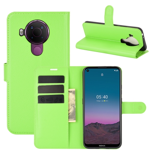 For Nokia 5.4 Litchi Texture Horizontal Flip Protective Case with Holder & Card Slots & Wallet(Green)