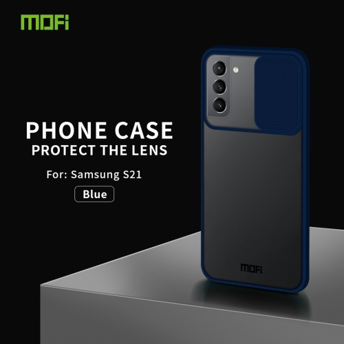 For Samsung Galaxy S21 5G MOFI Xing Dun Series Translucent Frosted PC + TPU Privacy Anti-glare Shockproof All-inclusive Protective Case(Blue)