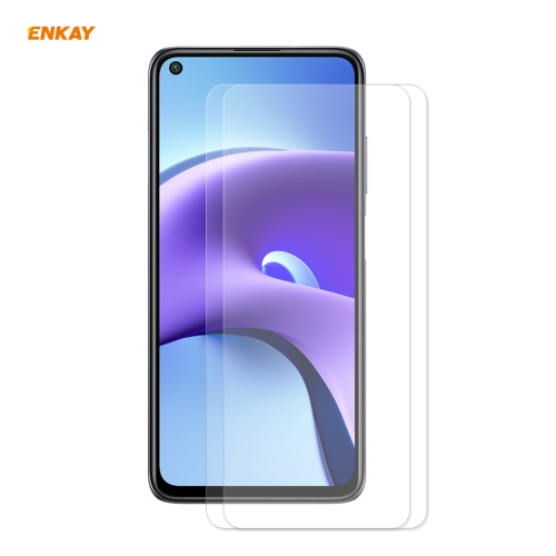For Xiaomi Redmi Note 9T 2 PCS ENKAY Hat-Prince 0.26mm 9H 2.5D Curved Edge Tempered Glass Film